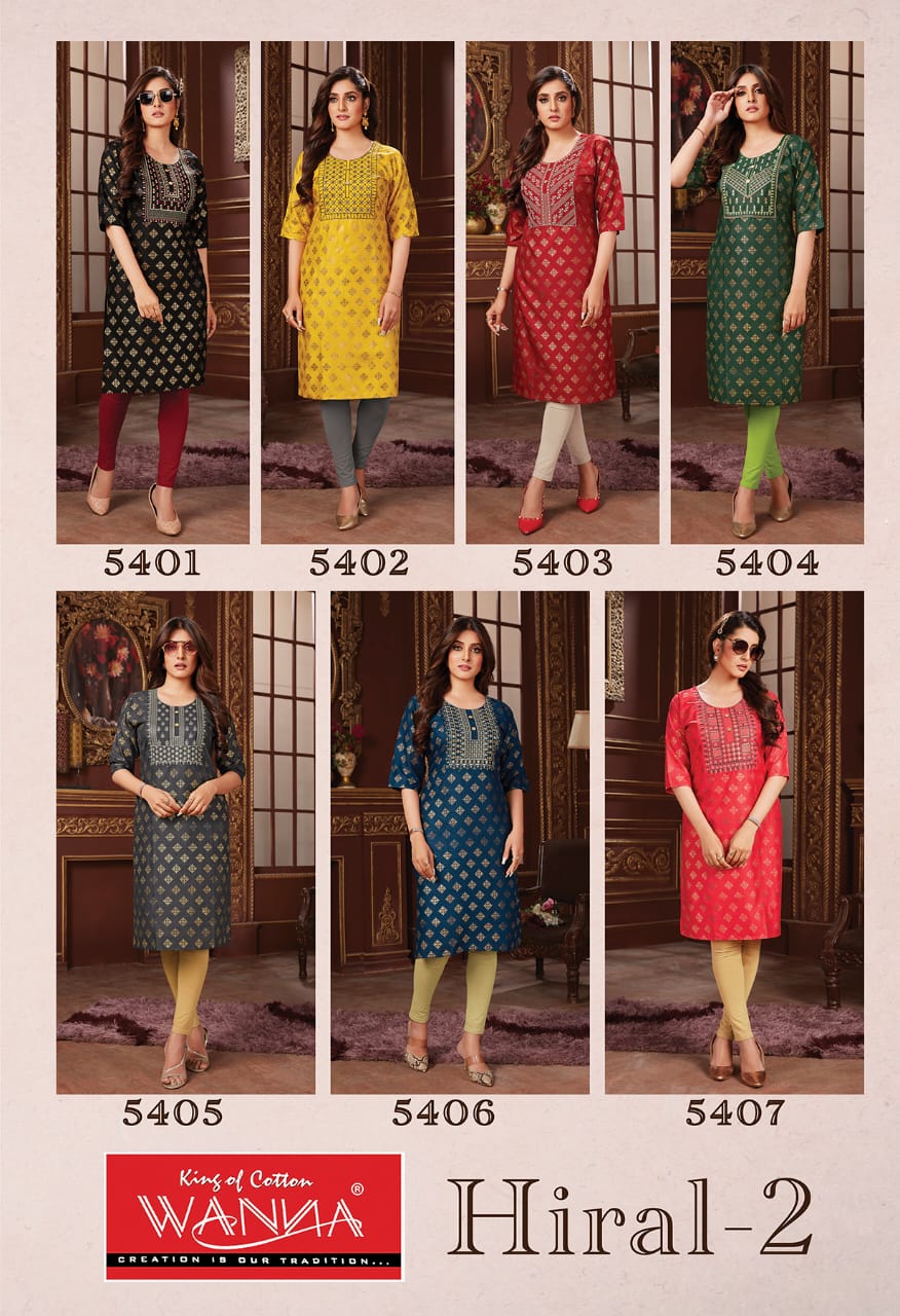 Wanna Hiral 2 Fancy Wear Rayon Printed Designer Kurti Collection